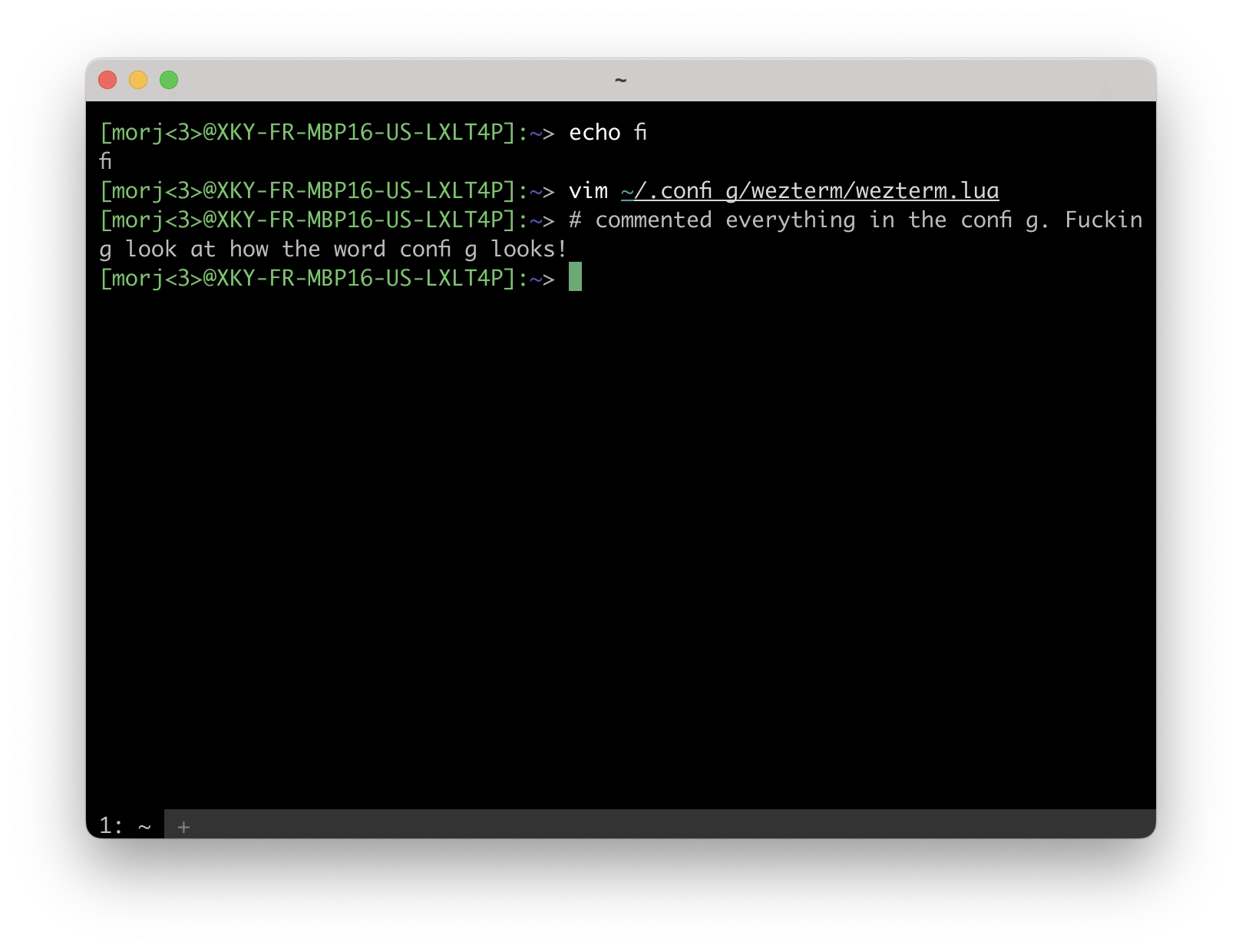 fi ligature in wezterm